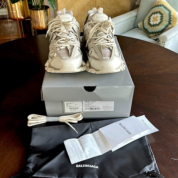 Balenciaga Beige Track Sneakers Size 12 EU45 - Picture 1 of 9